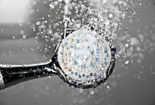 Shower head with running water